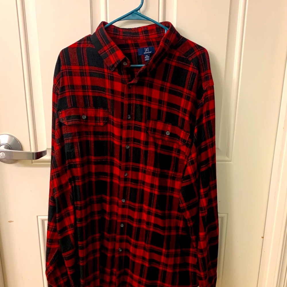 Men’s Black and Red Flannel